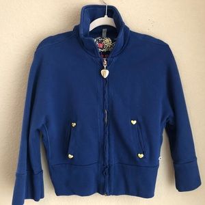 Blue Jacket with Gold Details 3/4 Sleeve
